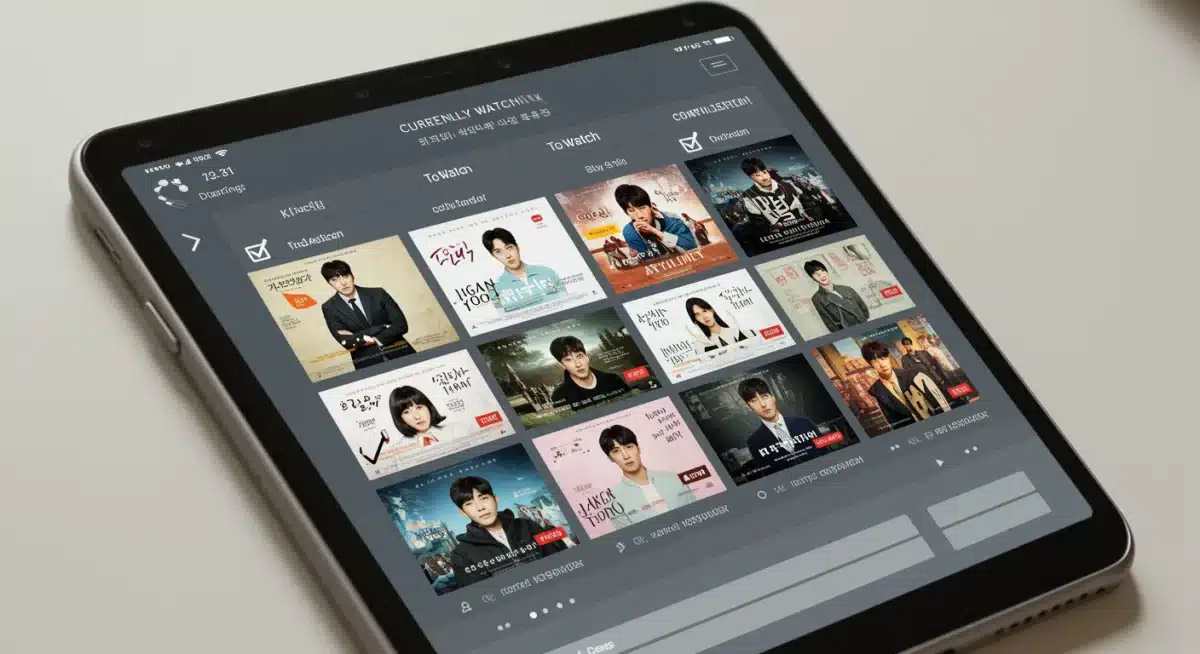 Digital K-Drama watchlist organization board