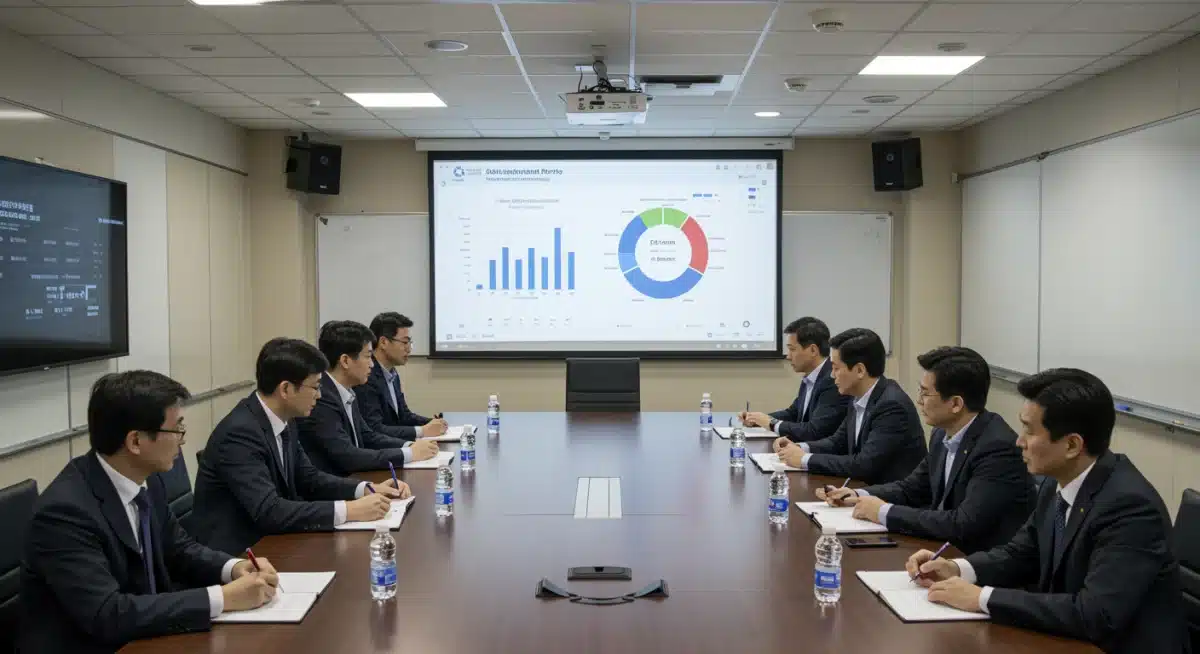 Executives discussing global entertainment market and K-drama growth