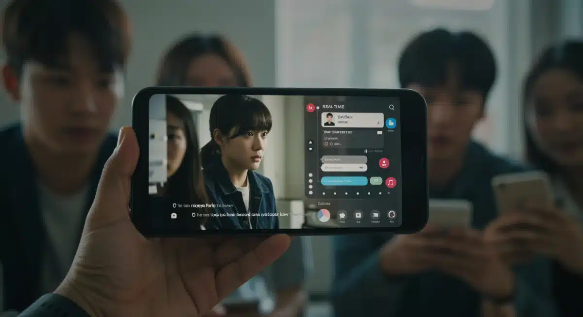 Interactive K-drama viewing with real-time fan chat on a mobile device