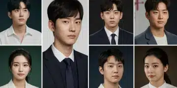 Evolution of prominent K-Drama actors over a decade, showcasing their career growth.