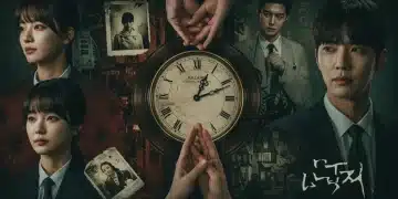 Intricate K-drama ending collage, mysterious storytelling elements