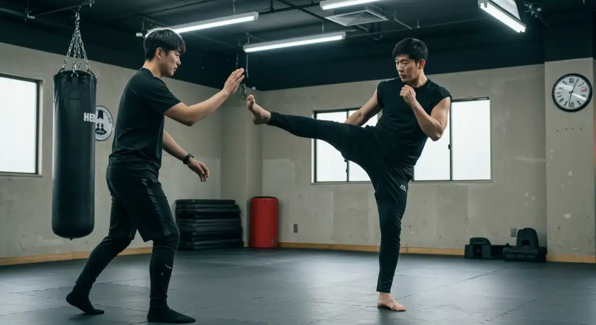 K-Drama actor receiving martial arts training for stunt choreography