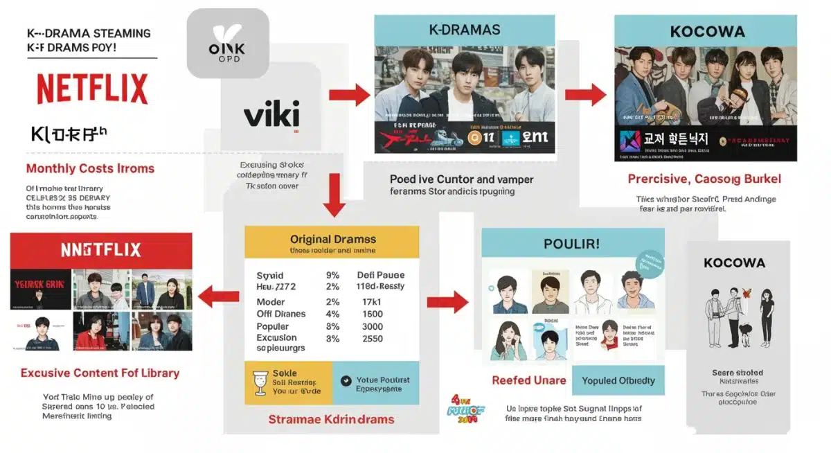 Infographic showing K-drama streaming platforms and cost-saving options