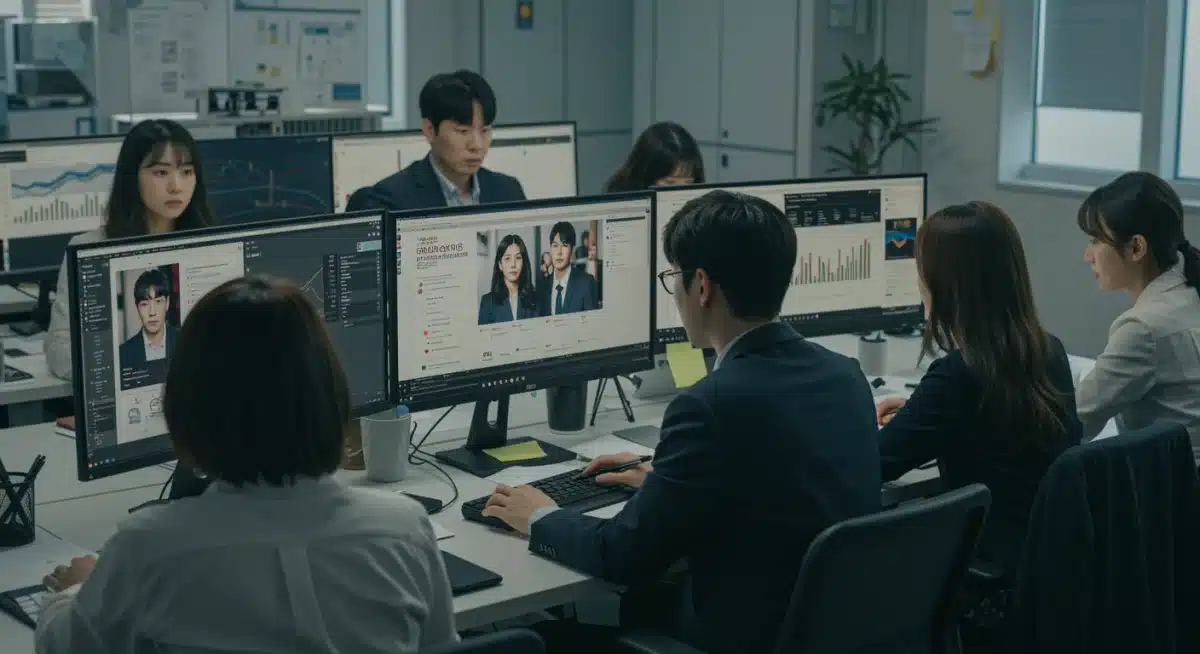Marketing team analyzing K-drama viewership data