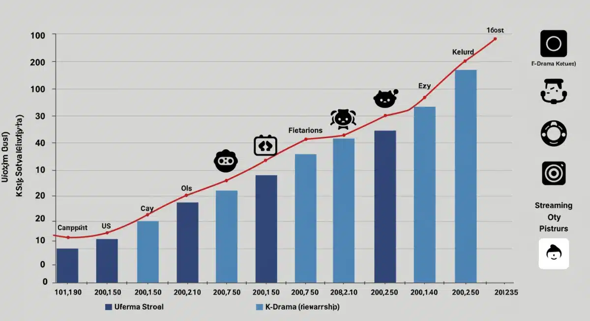 Projected K-drama viewership growth and plateau in US by 2025