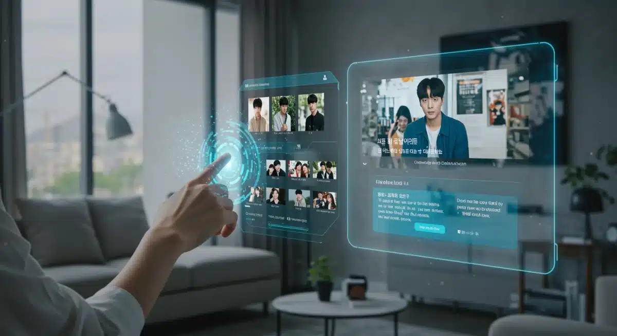 Interactive fan engagement with K-drama content via advanced streaming interfaces.