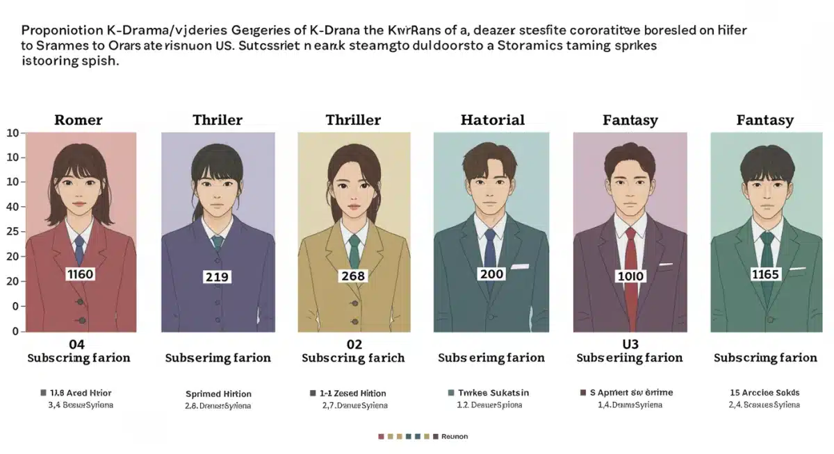 Infographic showing K-Drama genre and actor contribution to US streaming growth