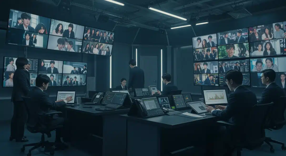 Broadcasting executives discussing K-Drama acquisition strategy and market analytics